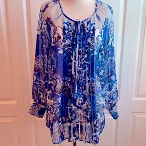 V Cristina Women’s Blouse,Large, Long Sleeve.